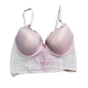 🎀 Sophie B Lingerie Light Pink Bra Corset Style Bra SIZE 36C